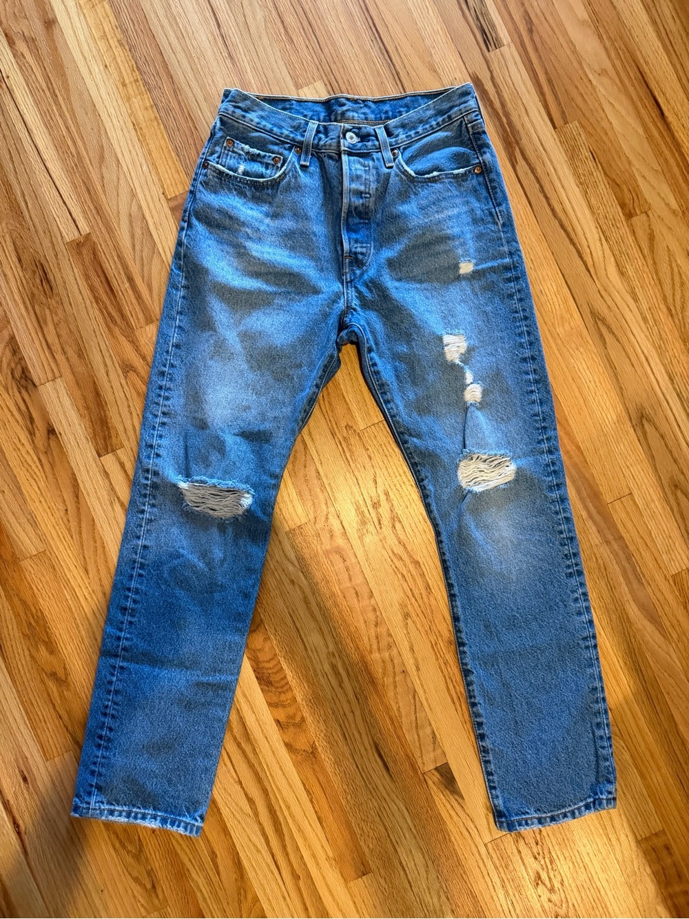 Blue Distressed Women’s Denim Jeans